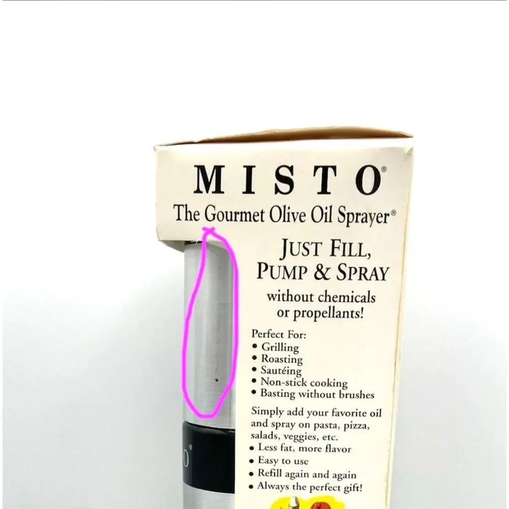 MISTO The Gourmet Olive Oil Sprayer Non Aerosol Refillable Kitchen NEW READ